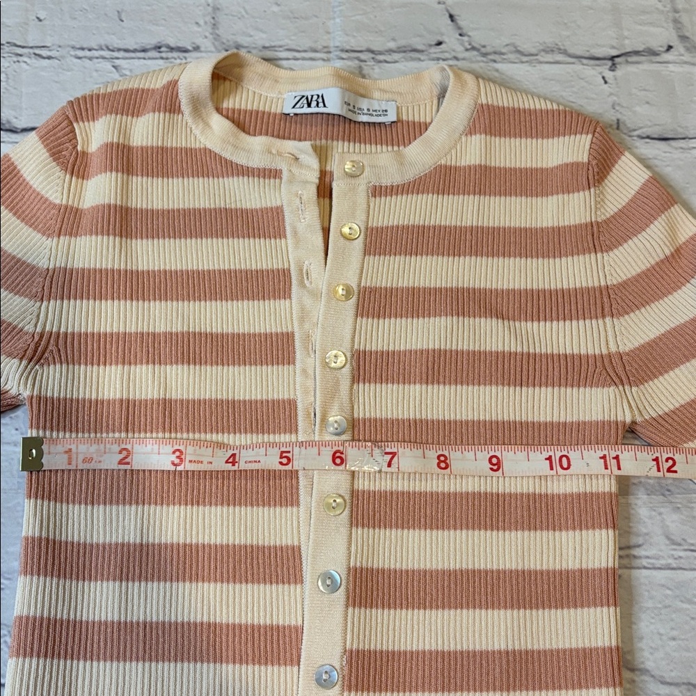 Zara Ribbed Stripe Cardigan - Picture 8 of 11